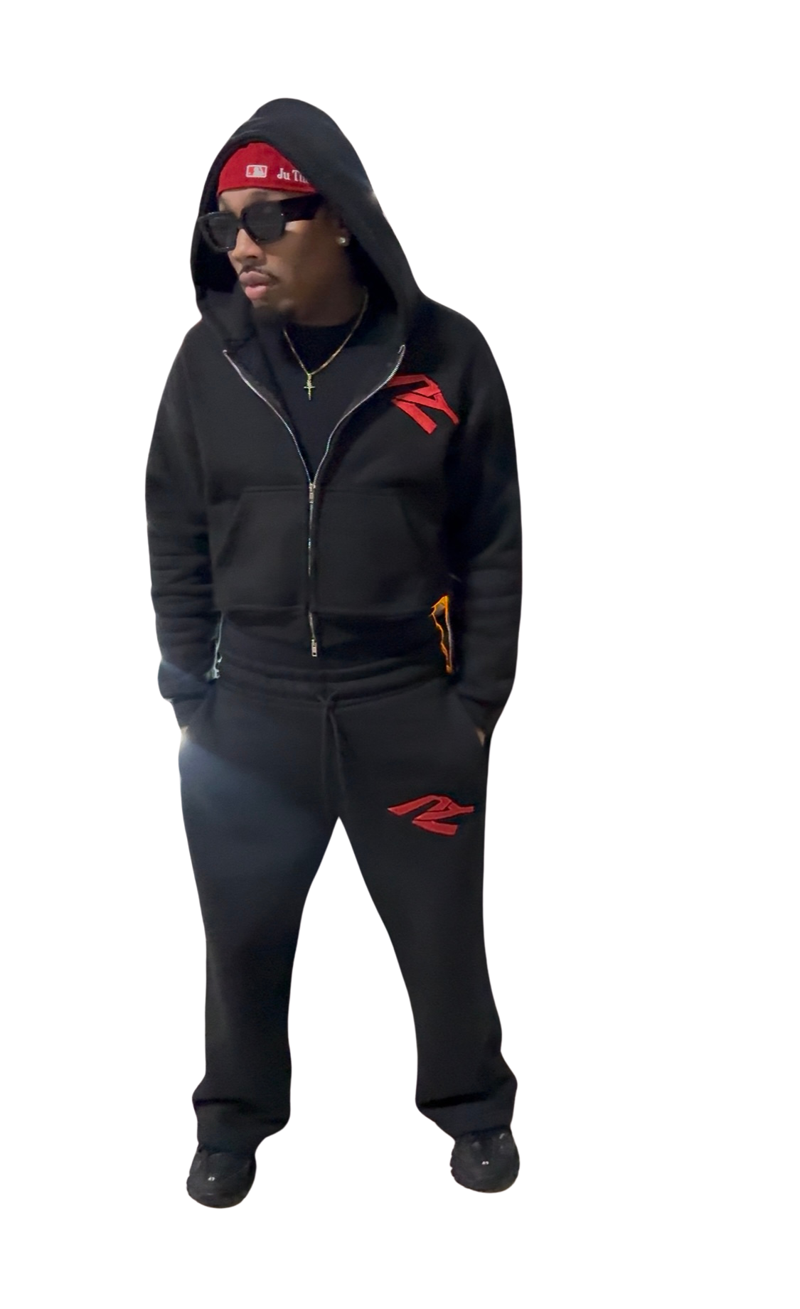 Prjct Youth Black & Red Essentials Sweatsuit