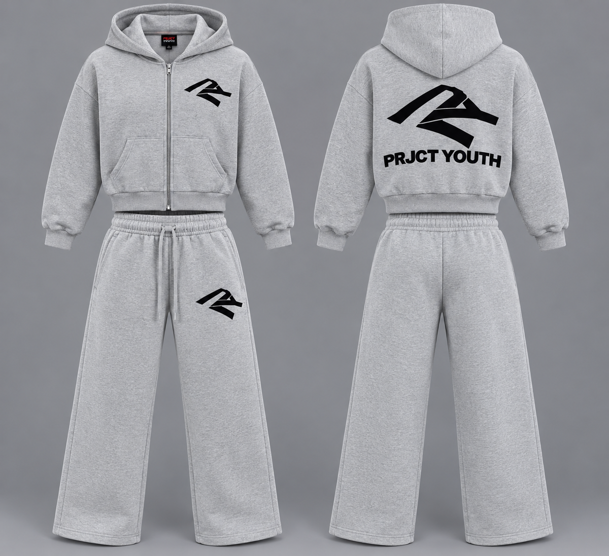 Prjct Youth Black & Grey Essentials Sweatsuit