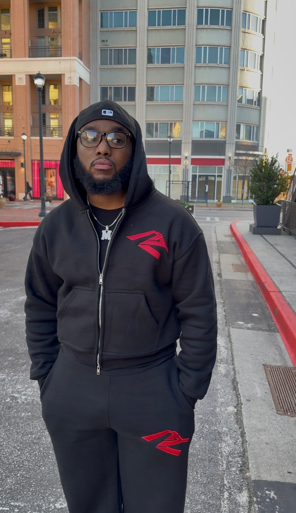 Prjct Youth Black & Red Essentials Sweatsuit