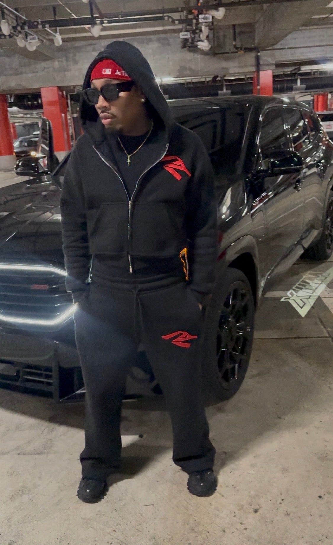 Prjct Youth Essentials Black & Red Sweatpants